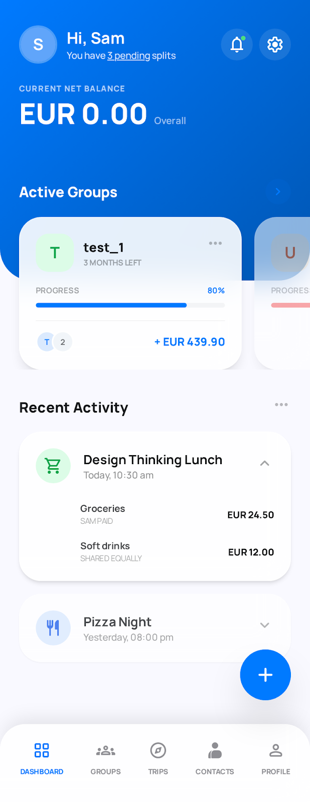 Splix Android dashboard preview